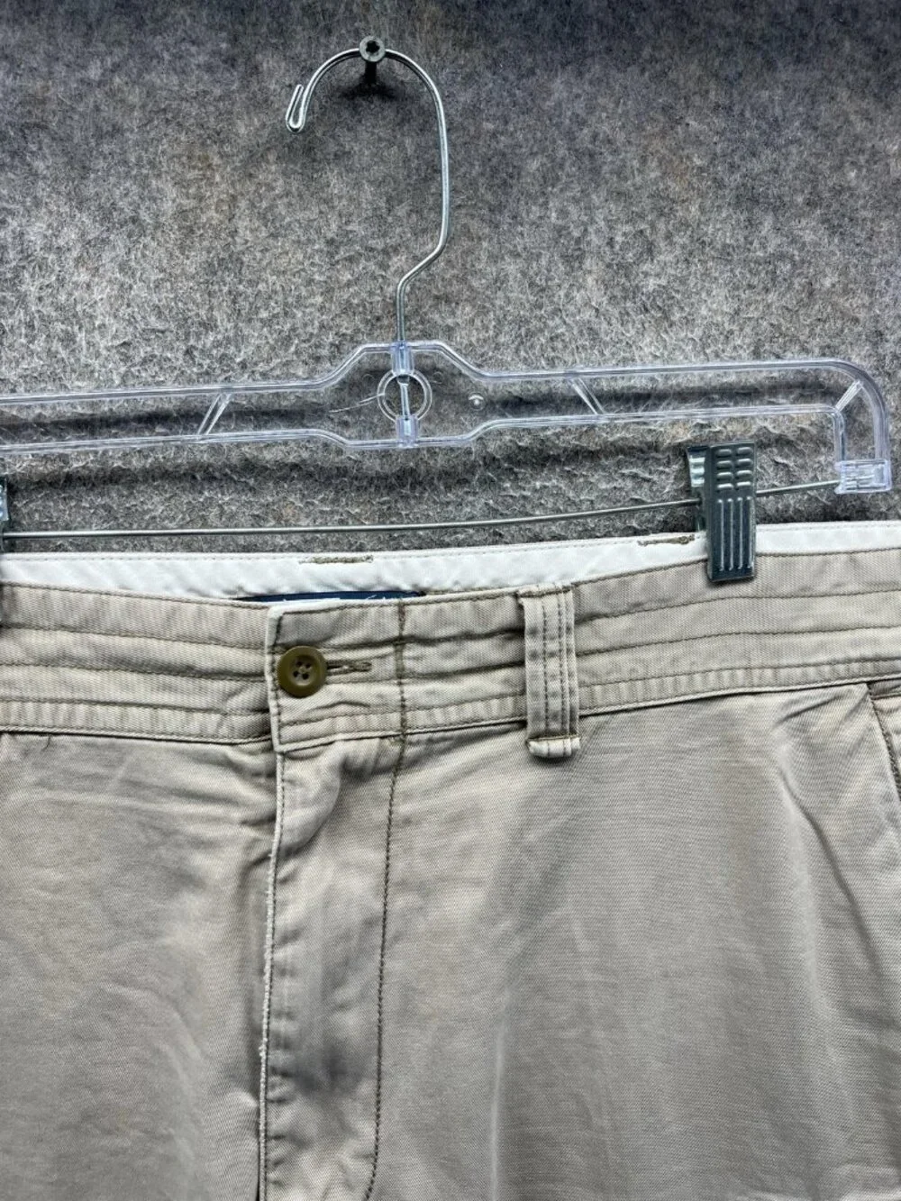 Polo Ralph Lauren Shorts Men 40 Beige Cargo Flat Front Cotton Paratrooper VTG